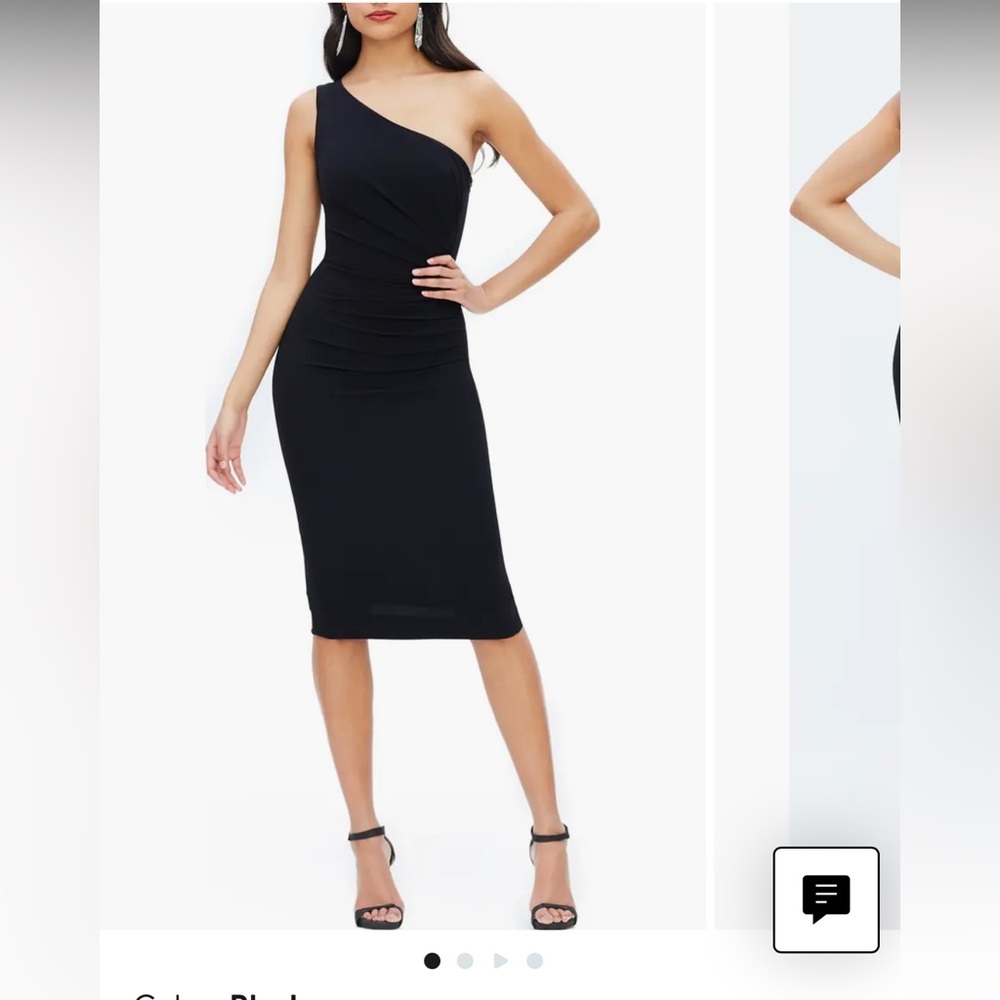 Martine Black One-Shoulder Dress